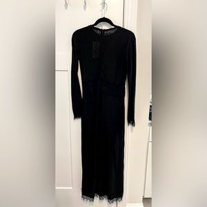 Black lace long Zara dress- size medium